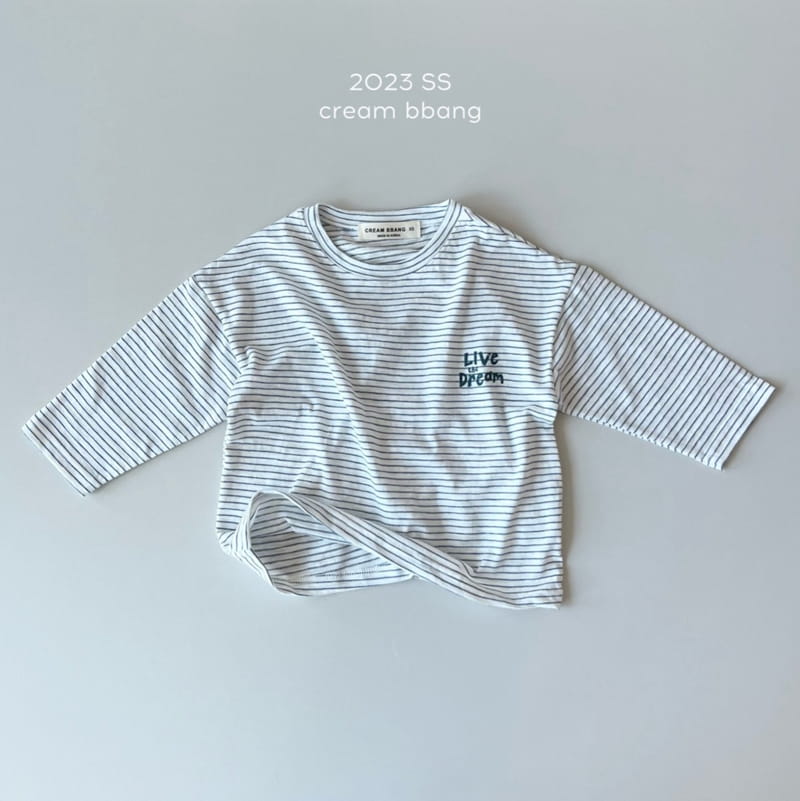 Cream Bbang - Korean Children Fashion - #kidsshorts - Live Stripes Tee - 5