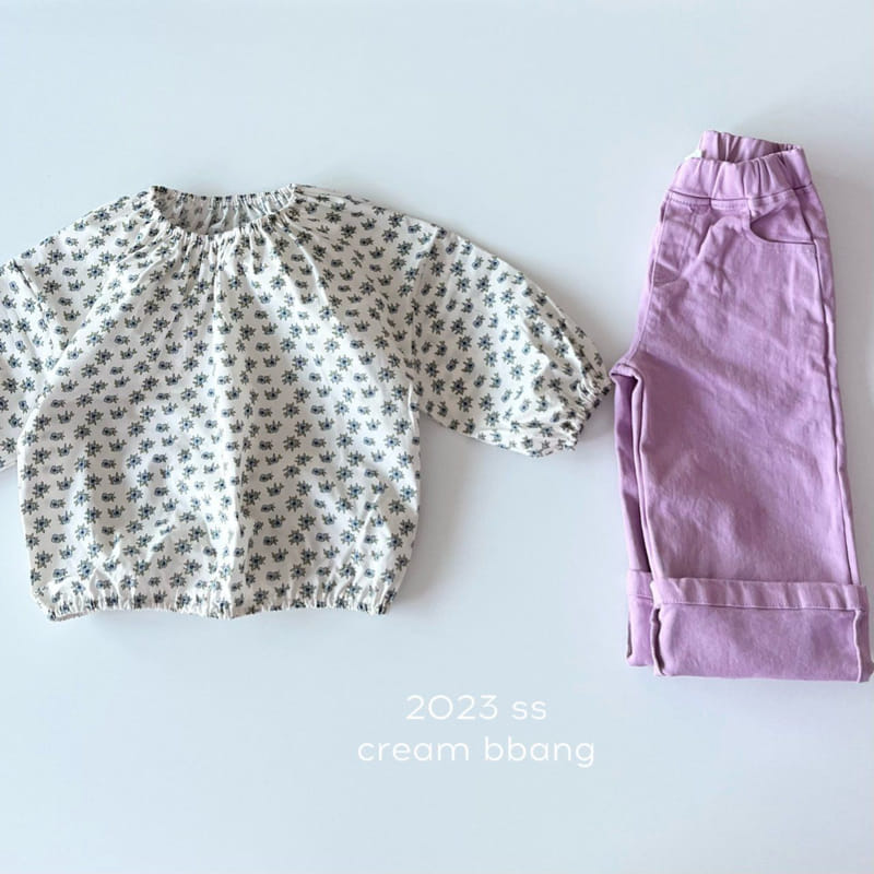 Cream Bbang - Korean Children Fashion - #todddlerfashion - Flower Blouse - 5