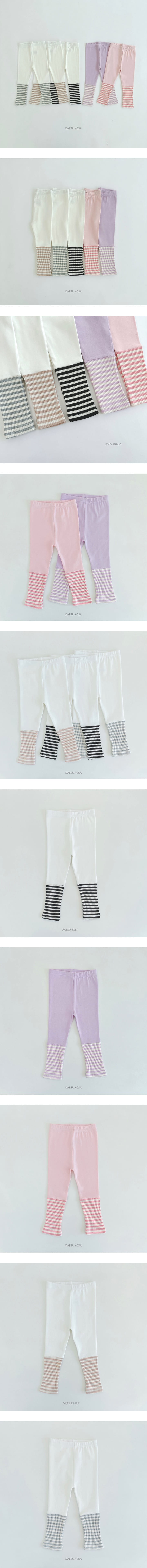 Dae Sung Sa - Korean Children Fashion - #kidsstore - Stripes Color Leggings