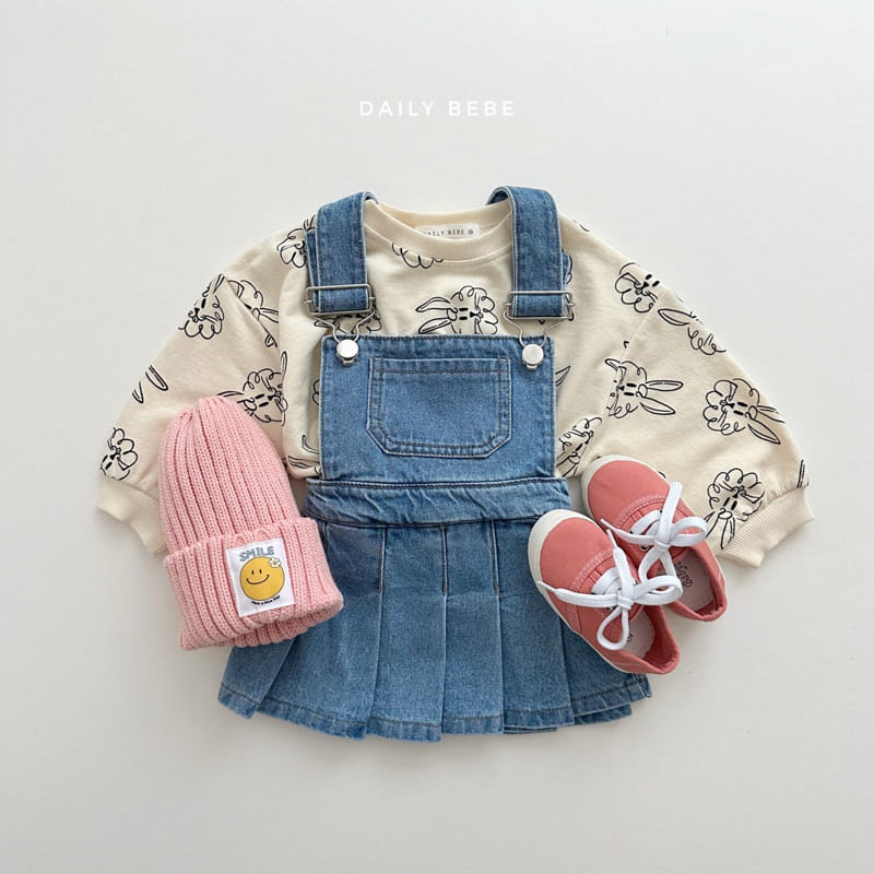 Daily Bebe - Korean Children Fashion - #Kfashion4kids - Denim Dungarees Skirt - 2