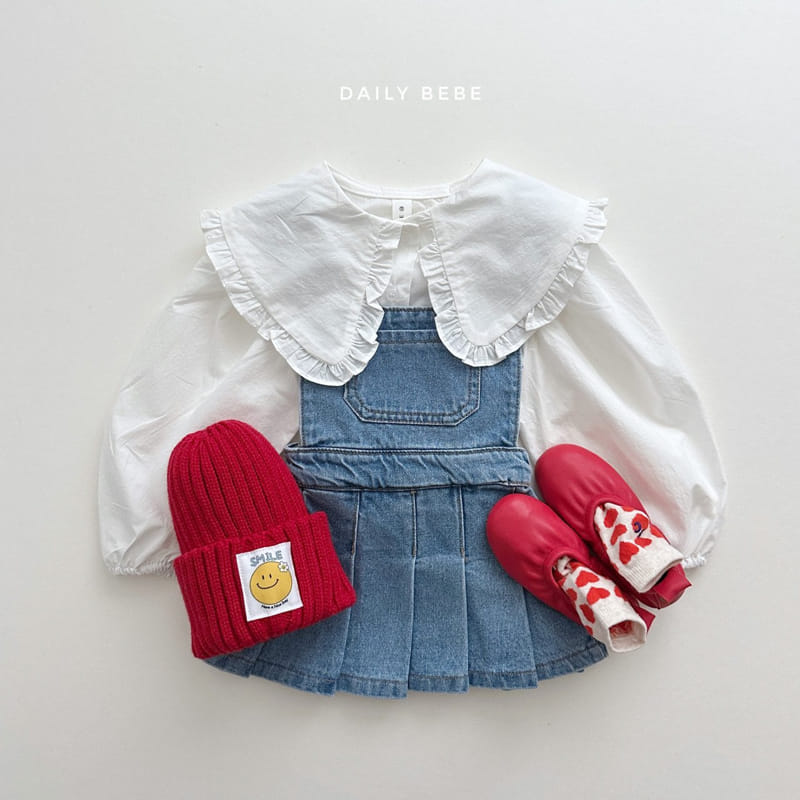 Daily Bebe - Korean Children Fashion - #childofig - Denim Dungarees Skirt - 7