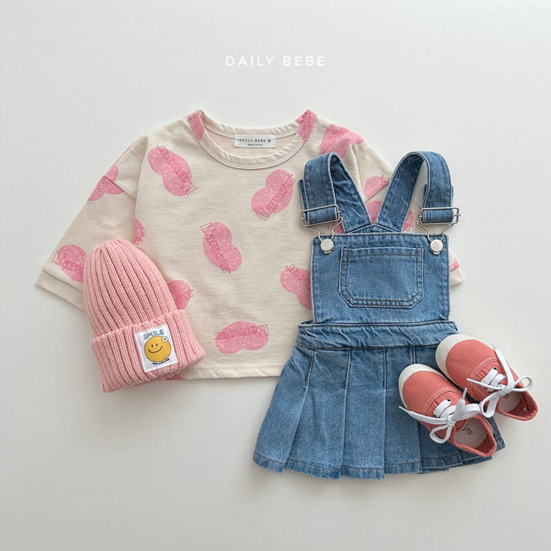 Daily Bebe - Korean Children Fashion - #childofig - Denim Dungarees Skirt - 8