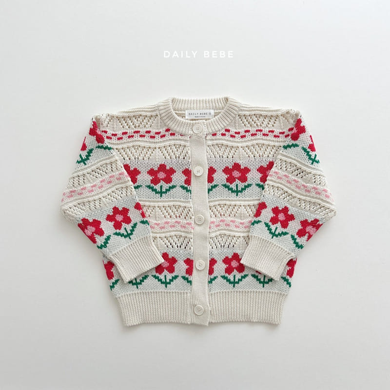 Daily Bebe - Korean Children Fashion - #discoveringself - Flower Cardigan