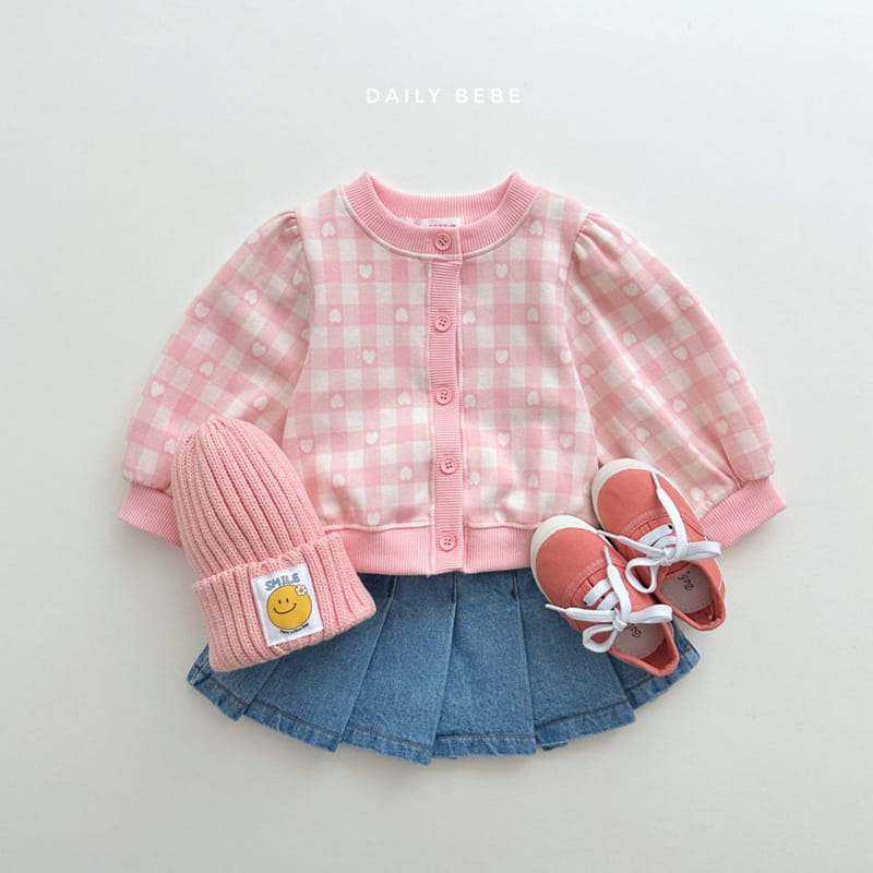 Daily Bebe - Korean Children Fashion - #kidzfashiontrend - Heart Cardigan - 6