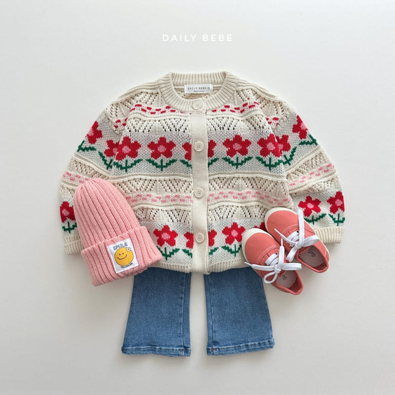 Daily Bebe - Korean Children Fashion - #kidzfashiontrend - Flower Cardigan - 5