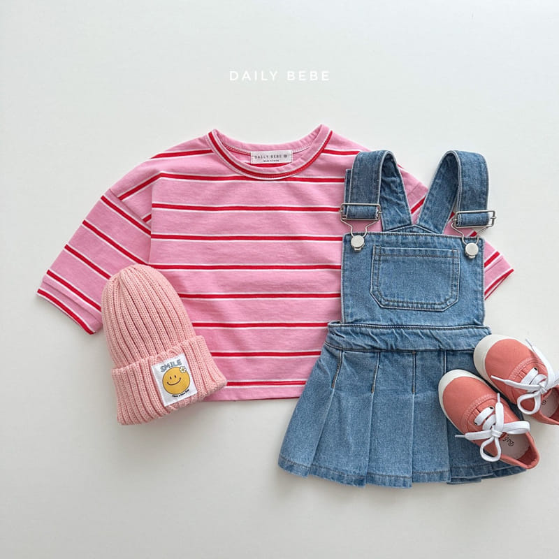 Daily Bebe - Korean Children Fashion - #littlefashionista - Denim Dungarees Skirt - 4