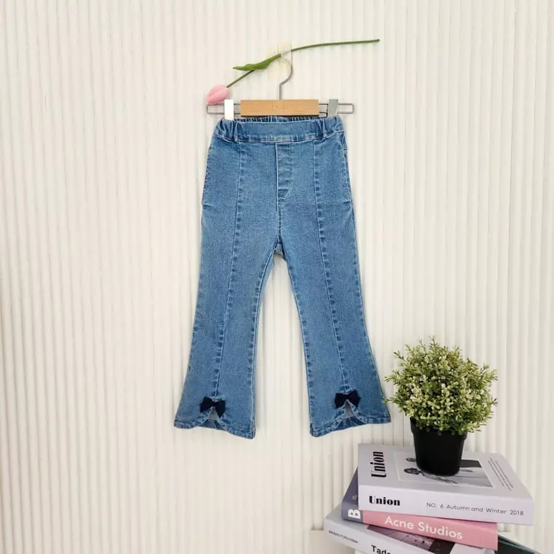 Dalla - Korean Children Fashion - #fashionkids - Ribbon Jeans - 6