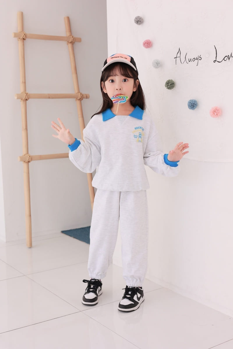 Dalla - Korean Children Fashion - #kidsstore - Collar Color Top Bottom Set - 4