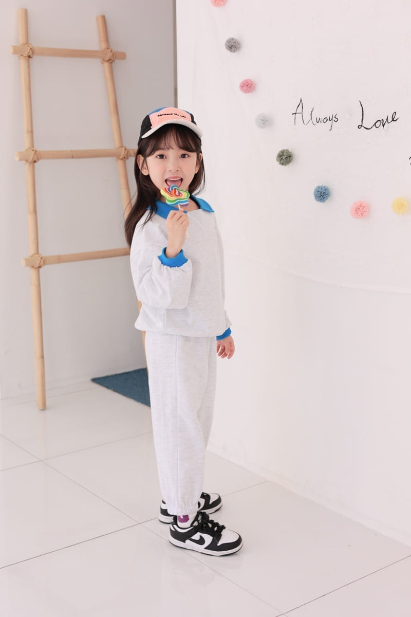 Dalla - Korean Children Fashion - #littlefashionista - Collar Color Top Bottom Set - 6