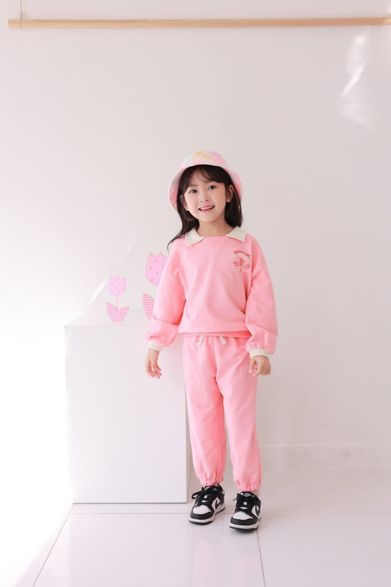 Dalla - Korean Children Fashion - #minifashionista - Collar Color Top Bottom Set - 8