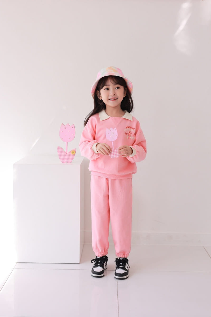 Dalla - Korean Children Fashion - #toddlerclothing - Collar Color Top Bottom Set - 11