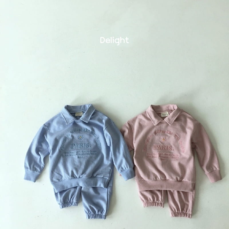 Delight - Korean Children Fashion - #childofig - Paris Dasiy Collar Top Bottom Set - 2