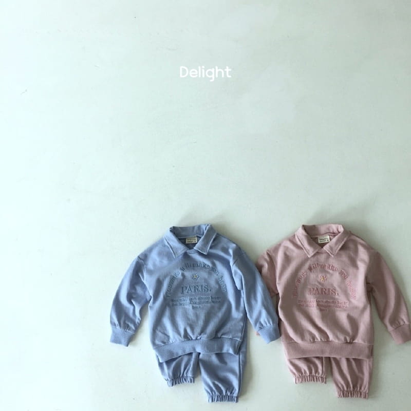 Delight - Korean Children Fashion - #childofig - Paris Dasiy Collar Top Bottom Set - 3