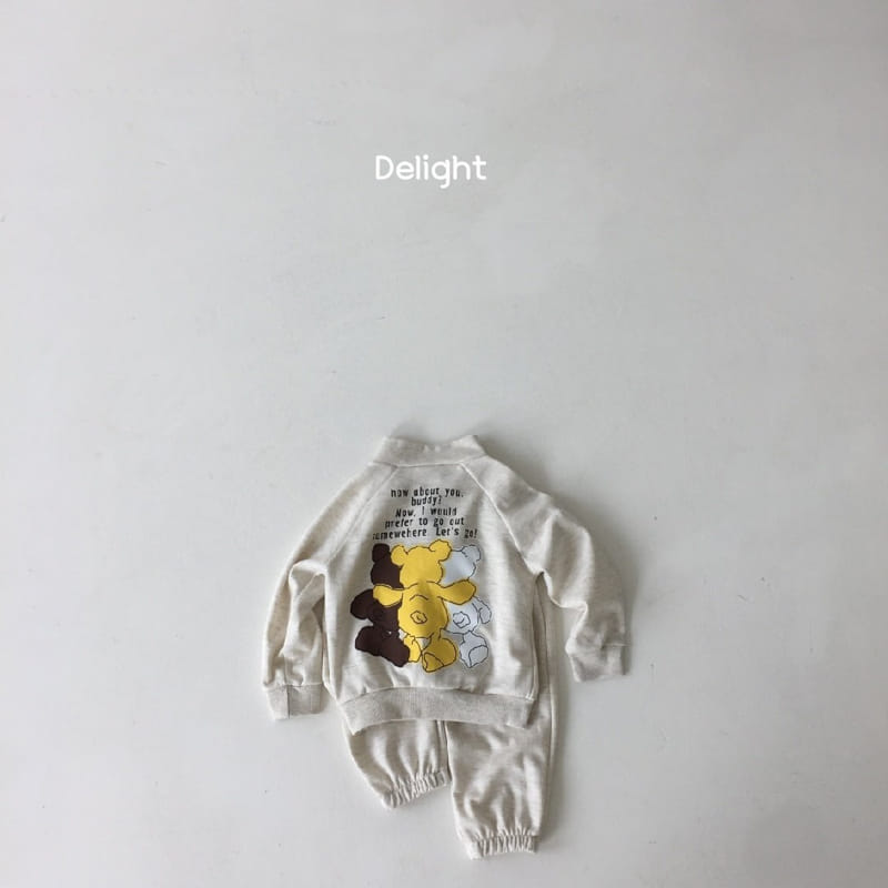 Delight - Korean Children Fashion - #childofig - Three Bears Half Zip-up Top Bottom Set - 9