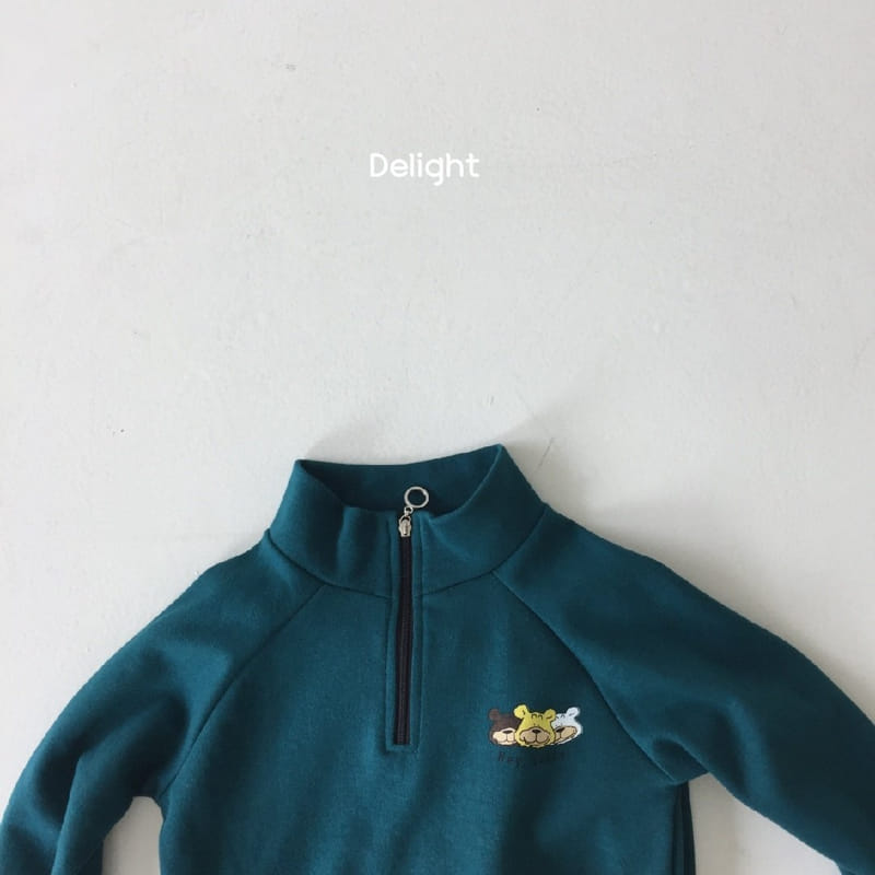 Delight - Korean Children Fashion - #designkidswear - Three Bears Half Zip-up Top Bottom Set - 11