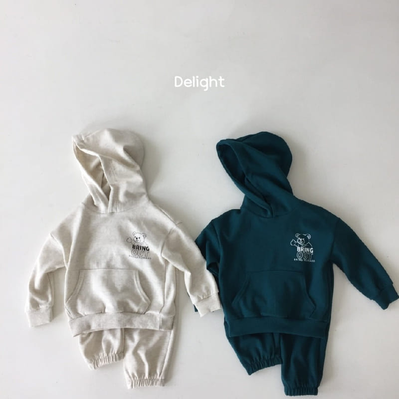 Delight - Korean Children Fashion - #discoveringself - Good Bear Hoody Top Bottom Set - 3