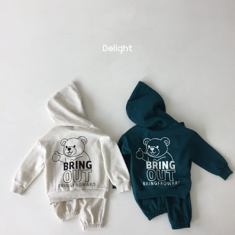 Delight - Korean Children Fashion - #discoveringself - Good Bear Hoody Top Bottom Set - 4