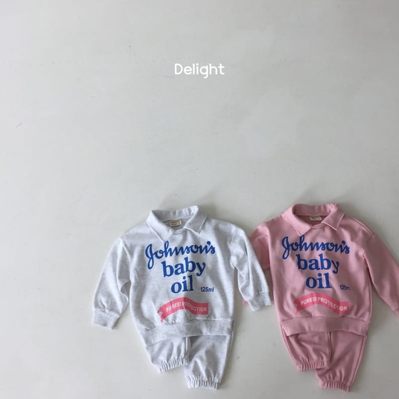 Delight - Korean Children Fashion - #kidsstore - Oil Collar Top Bottom Set - 3