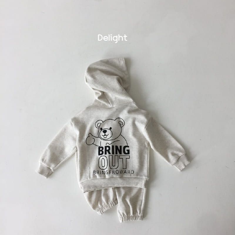 Delight - Korean Children Fashion - #kidzfashiontrend - Good Bear Hoody Top Bottom Set - 7