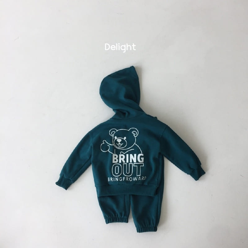 Delight - Korean Children Fashion - #littlefashionista - Good Bear Hoody Top Bottom Set - 9