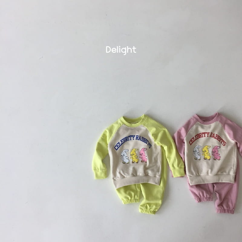 Delight - Korean Children Fashion - #littlefashionista - Celebrity Raglan Top Bottom Set - 3