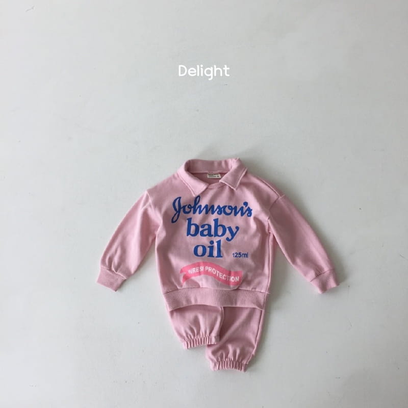 Delight - Korean Children Fashion - #minifashionista - Oil Collar Top Bottom Set - 8