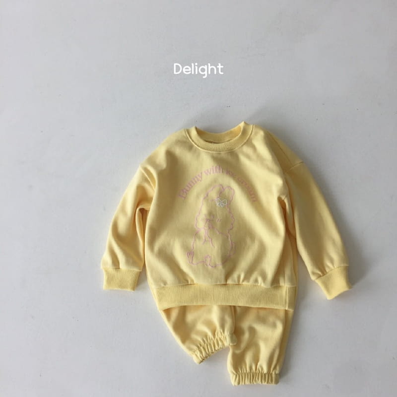 Delight - Korean Children Fashion - #minifashionista - Embo Bunny Top Bottom Set - 6