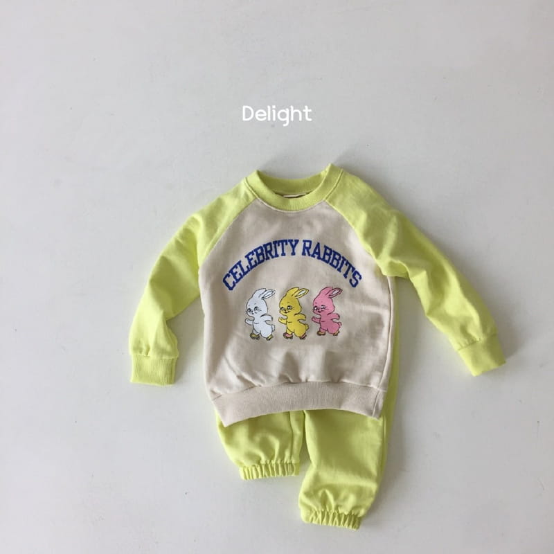 Delight - Korean Children Fashion - #minifashionista - Celebrity Raglan Top Bottom Set - 5