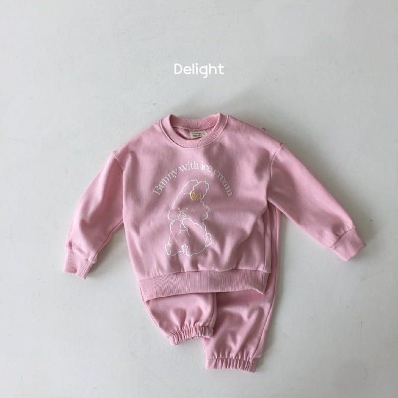 Delight - Korean Children Fashion - #stylishchildhood - Embo Bunny Top Bottom Set - 10