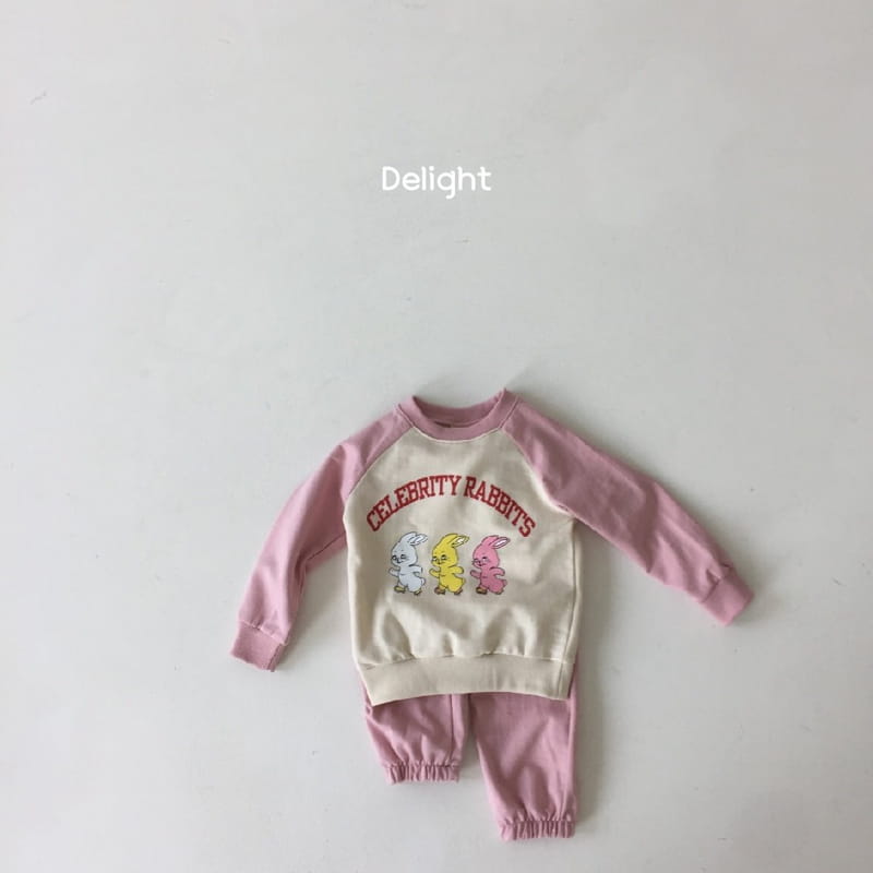 Delight - Korean Children Fashion - #todddlerfashion - Celebrity Raglan Top Bottom Set - 7