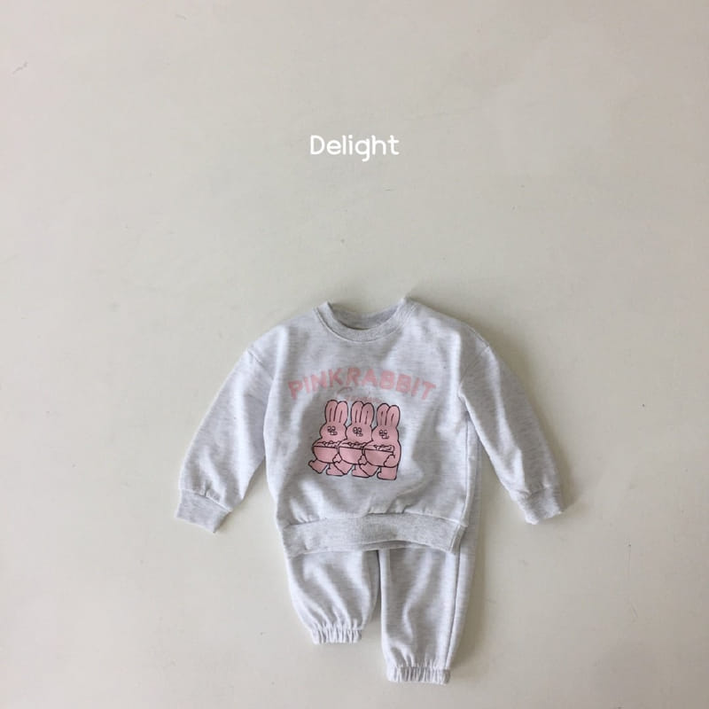 Delight - Korean Children Fashion - #prettylittlegirls - Pink Rabbit Top Bottom Set - 4