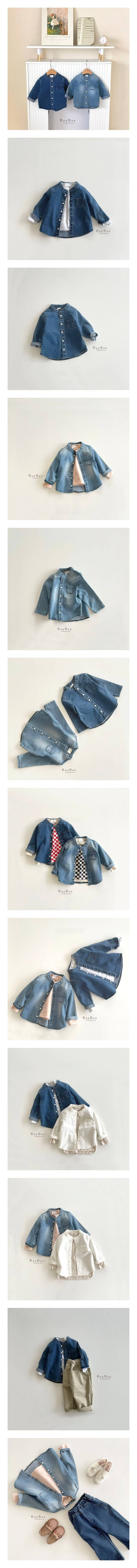 Denden - Korean Children Fashion - #toddlerclothing - Cracker Sand Denim Shirt