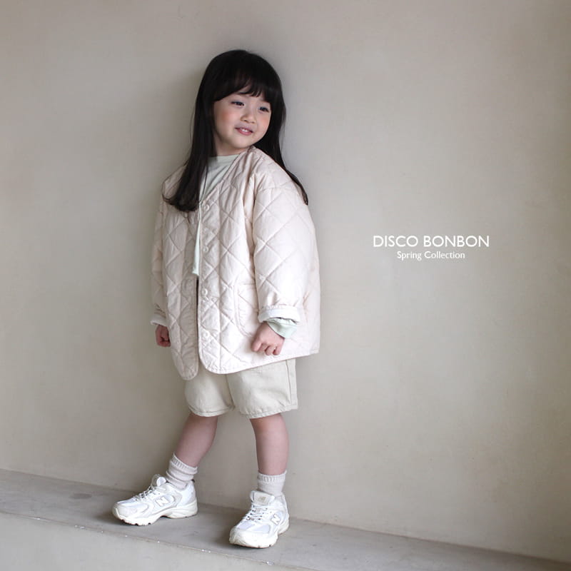 Disco Bonbon - Korean Children Fashion - #childofig - Beige Quilting Jumper - 3