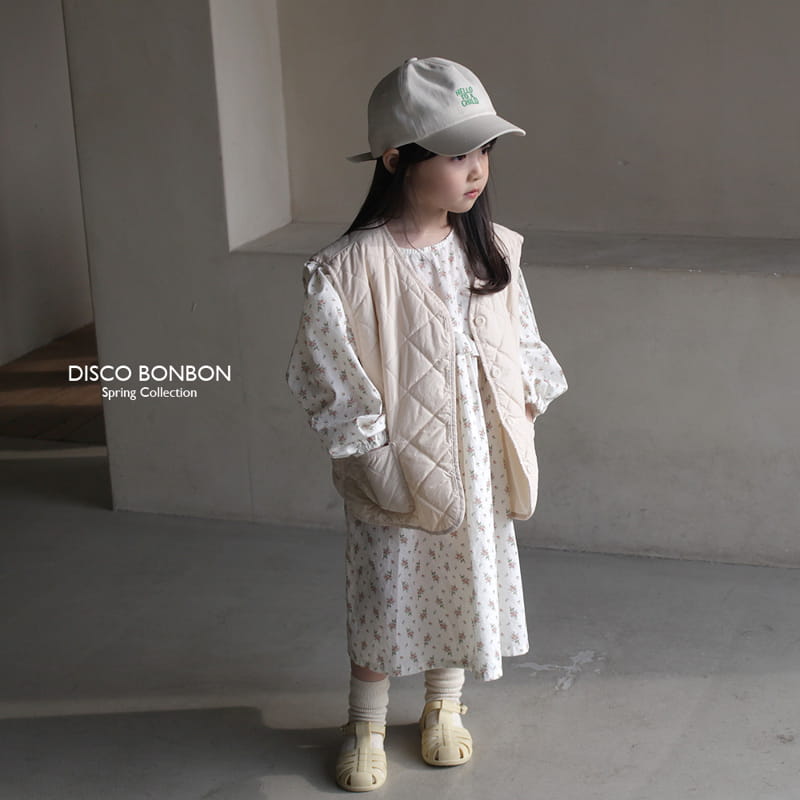 Disco Bonbon - Korean Children Fashion - #childofig - Quilting Beige Vest - 11