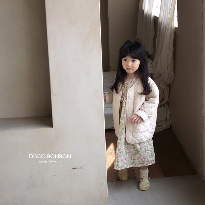 Disco Bonbon - Korean Children Fashion - #childofig - Beige Quilting Jumper - 4