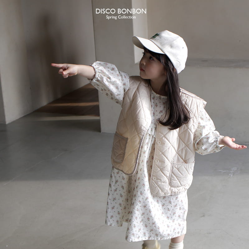 Disco Bonbon - Korean Children Fashion - #childrensboutique - Quilting Beige Vest - 12