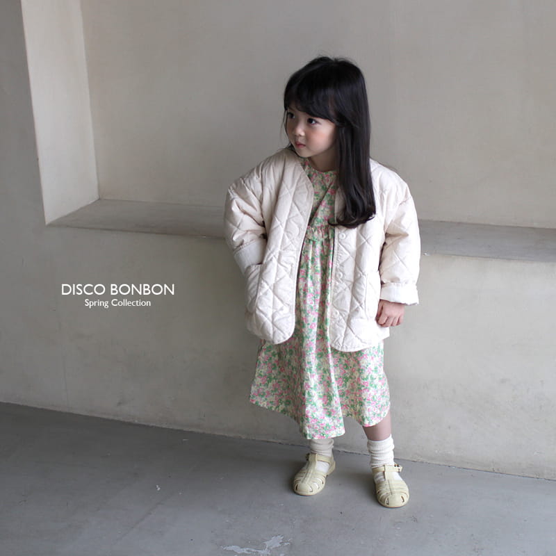 Disco Bonbon - Korean Children Fashion - #designkidswear - Beige Quilting Jumper - 5