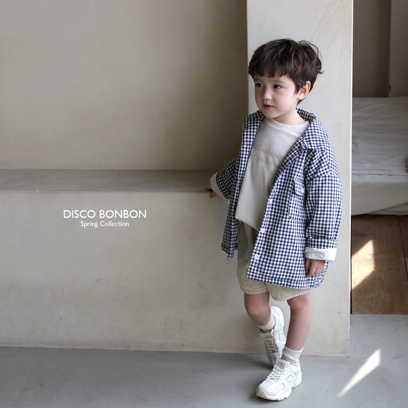 Disco Bonbon - Korean Children Fashion - #discoveringself - Navy Check Jumper - 2