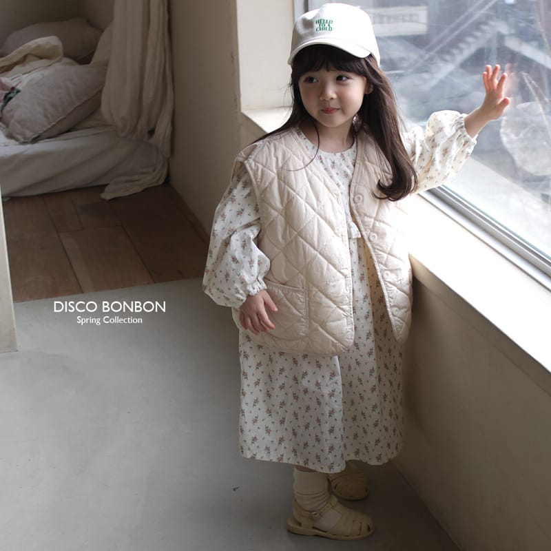 Disco Bonbon - Korean Children Fashion - #fashionkids - Quilting Beige Vest