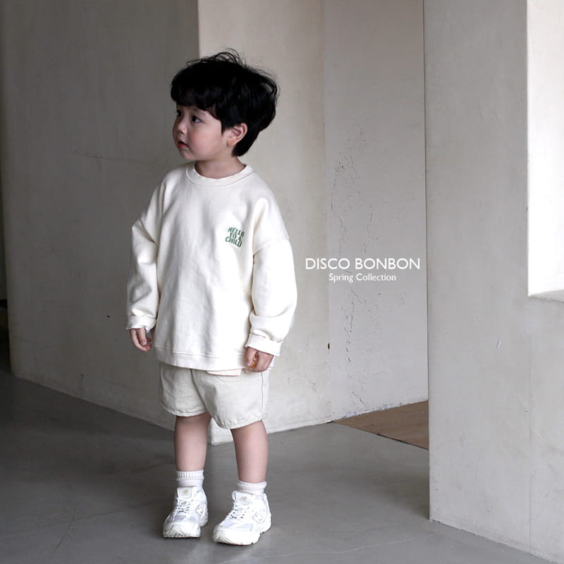 Disco Bonbon - Korean Children Fashion - #fashionkids - Hello Embrodiery Sweatshirt - 11