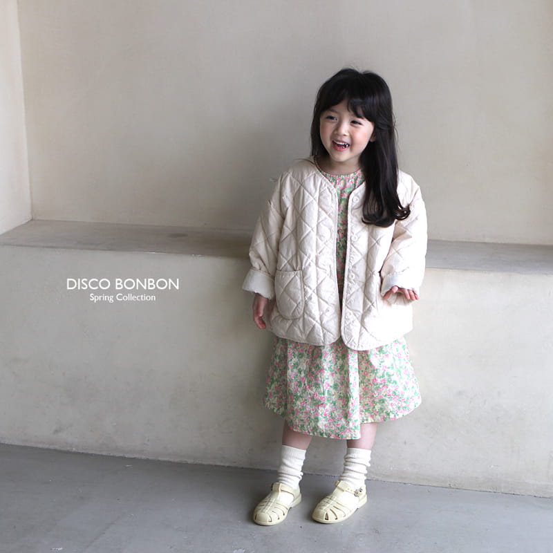 Disco Bonbon - Korean Children Fashion - #kidsstore - Beige Quilting Jumper - 9