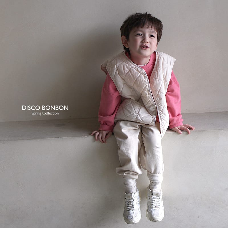 Disco Bonbon - Korean Children Fashion - #kidsstore - Quilting Beige Vest - 3