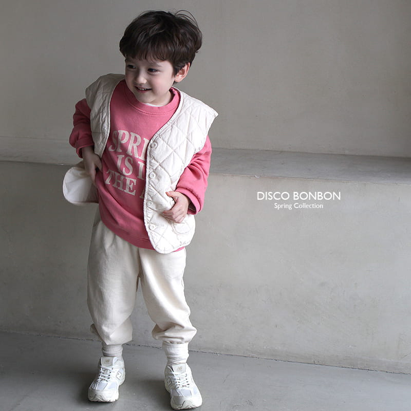 Disco Bonbon - Korean Children Fashion - #kidsstore - Quilting Beige Vest - 4