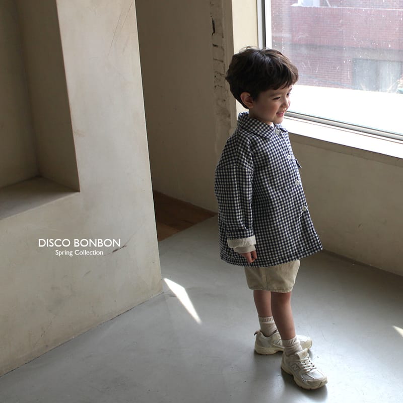 Disco Bonbon - Korean Children Fashion - #littlefashionista - Navy Check Jumper - 8