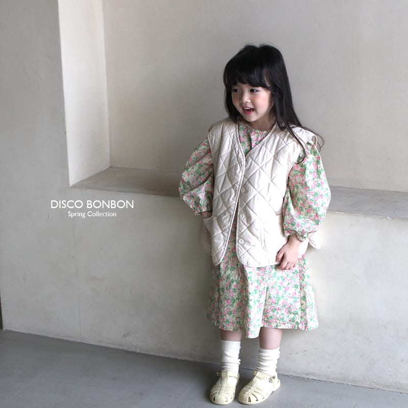 Disco Bonbon - Korean Children Fashion - #littlefashionista - Quilting Beige Vest - 6