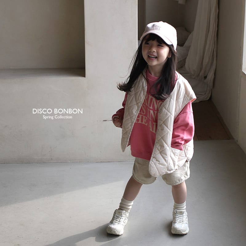 Disco Bonbon - Korean Children Fashion - #minifashionista - Quilting Beige Vest - 8