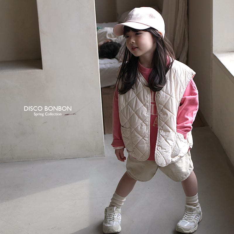 Disco Bonbon - Korean Children Fashion - #prettylittlegirls - Quilting Beige Vest - 9