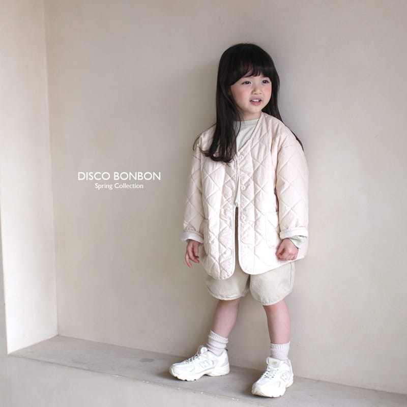 Disco Bonbon - Korean Children Fashion - #stylishchildhood - Beige Quilting Jumper - 2