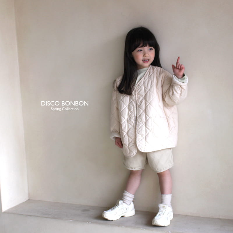 Disco Bonbon - Korean Children Fashion - #toddlerclothing - Beige Quilting Jumper