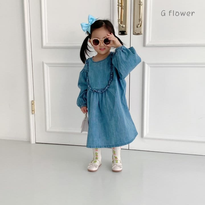 G Flower - Korean Children Fashion - #kidsshorts - Denim One-piece - 3